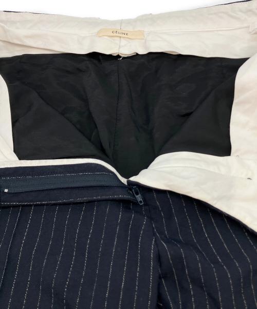 CELINE（セリーヌ）CELINE (セリーヌ) ウールギャバジン ストライプワイドパンツ 2 1I20/4130 ネイビー サイズ:SIZE36の古着・服飾アイテム