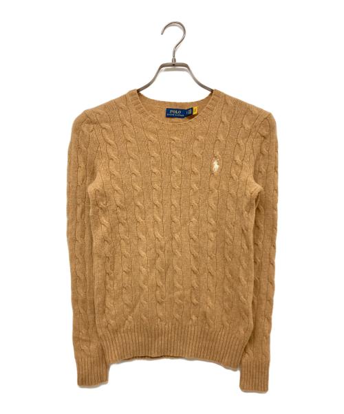 POLO RALPH LAUREN（ポロ・ラルフローレン）POLO RALPH LAUREN (ポロ・ラルフローレン) カシミヤ混ケーブルニット ブラウン サイズ:SIZE Sの古着・服飾アイテム