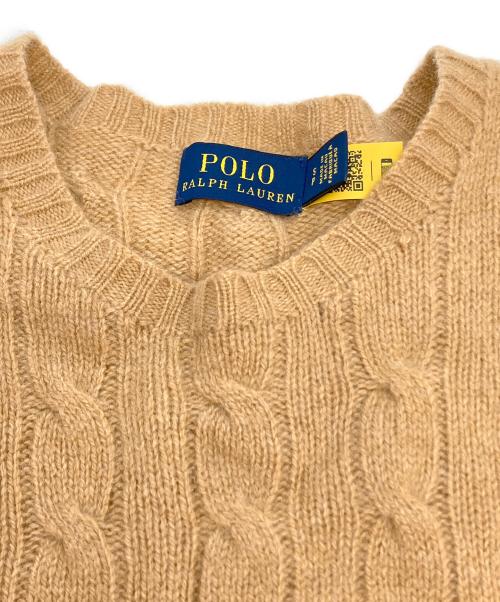POLO RALPH LAUREN（ポロ・ラルフローレン）POLO RALPH LAUREN (ポロ・ラルフローレン) カシミヤ混ケーブルニット ブラウン サイズ:SIZE Sの古着・服飾アイテム