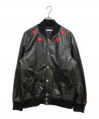 GIVENCHYジバンシィ）の古着「スターパッチラムレザージャケット　17S 0320 444」｜ブラック