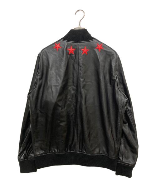 GIVENCHY（ジバンシィ）GIVENCHY (ジバンシィ) スターパッチラムレザージャケット　17S 0320 444 ブラック サイズ:SIZE52の古着・服飾アイテム