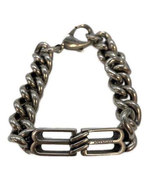 BALENCIAGA（バレンシアガ）BALENCIAGA (バレンシアガ) Bb Icon Gourmette ブレスレット アンティーク調シルバー真鍮 サイズ:実寸参照の古着・服飾アイテム