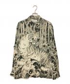 WACKO MARIA×TIM LEHIワコマリア×ティム リーハイ）の古着「L/S HAWAIIAN SHIRT (TYPE-1)  23FW-WMS-HI01」｜ブラック×ベージュ