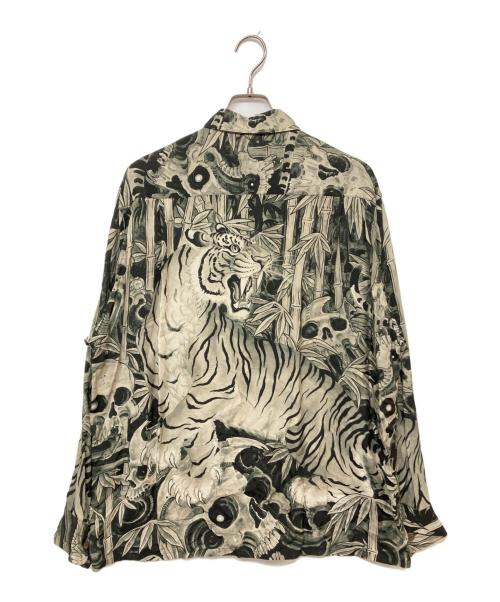 WACKO MARIA（ワコマリア）WACKO MARIA (ワコマリア) TIM LEHI (ティム リーハイ) L/S HAWAIIAN SHIRT (TYPE-1)  23FW-WMS-HI01 ブラック×ベージュ サイズ:SIZE Mの古着・服飾アイテム