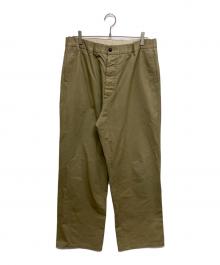 Maison Margiela（メゾンマルジェラ）の古着「ボタンフライ ウエストリブ コットンスラックス S50KA0452」｜カーキ