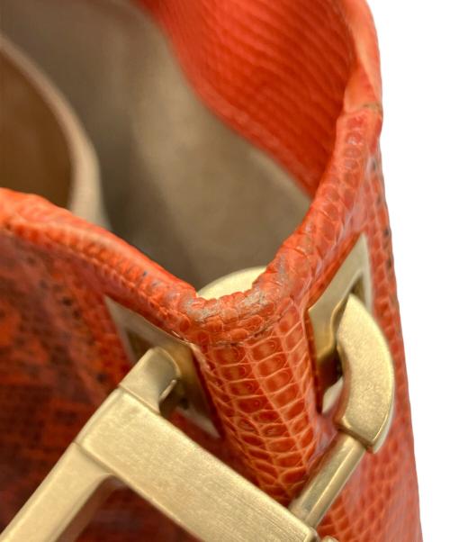BOTTEGA VENETA（ボッテガベネタ）BOTTEGA VENETA (ボッテガベネタ) ヴィンテージリザードレザーショルダーバッグ オレンジ サイズ:実寸サイズをご参照ください。の古着・服飾アイテム