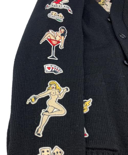 WACKO MARIA（ワコマリア）WACKO MARIA (ワコマリア) レタードニットカーディガン 10AW-KNT-13 ブラック サイズ:SIZE Mの古着・服飾アイテム