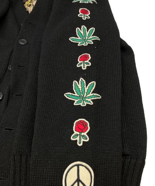 WACKO MARIA（ワコマリア）WACKO MARIA (ワコマリア) レタードニットカーディガン 10AW-KNT-13 ブラック サイズ:SIZE Mの古着・服飾アイテム