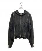 DEMIKデミック）の古着「Shadow Triple Zip Hoodie」｜グレー