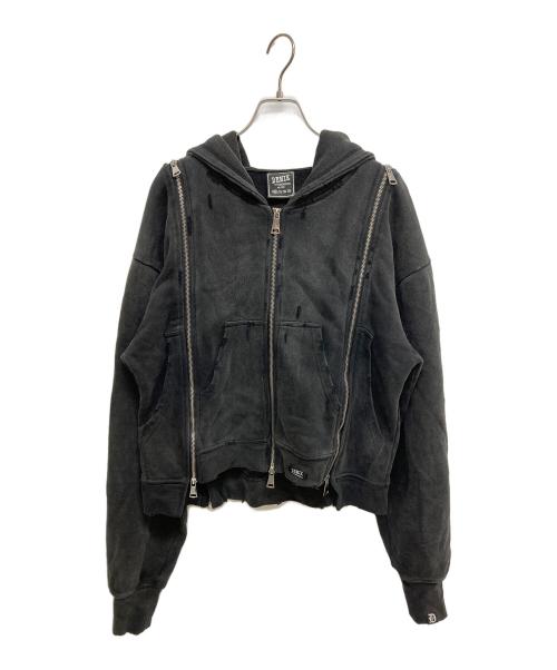 DEMIK（デミック）DEMIK (デミック) Shadow Triple Zip Hoodie グレー サイズ:Mの古着・服飾アイテム