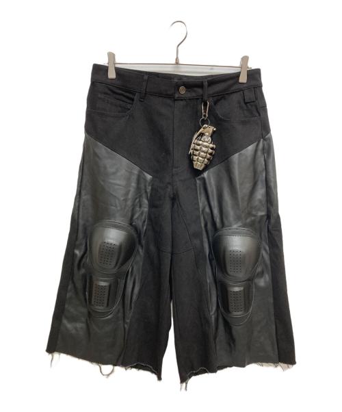 BROTHERLY LOVE（ブラザーリー・ラブ）BROTHERLY LOVE (ブラザーリー・ラブ) Nocturne Leather 3/4 Capri Padded Denim ブラック サイズ:Sの古着・服飾アイテム
