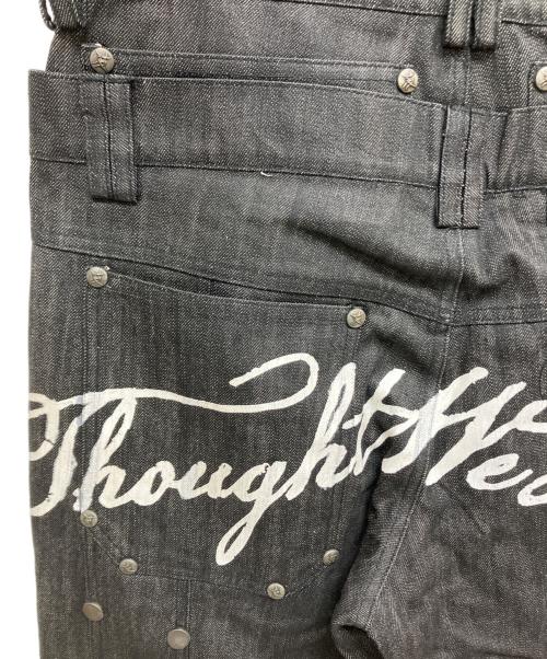 Thought We Friends（トート・ウィ・フレンズ）Thought We Friends (トート・ウィ・フレンズ) Gideon Baggy Denims with Embroidery & Studs ブラック サイズ:Sの古着・服飾アイテム