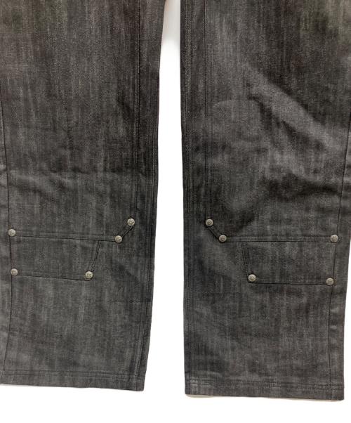Thought We Friends（トート・ウィ・フレンズ）Thought We Friends (トート・ウィ・フレンズ) Gideon Baggy Denims with Embroidery & Studs ブラック サイズ:Sの古着・服飾アイテム
