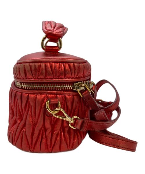 MIU MIU（ミュウミュウ）MIU MIU (ミュウミュウ) マテラッセ2WAY バニティショルダーバッグ レッド サイズ:実寸サイズをご参照くださいの古着・服飾アイテム
