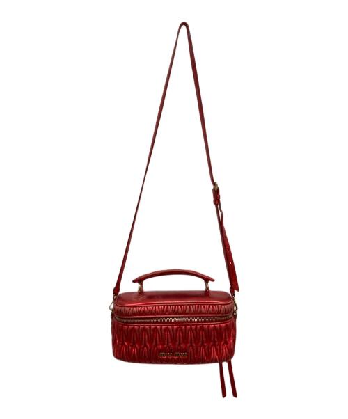 MIU MIU（ミュウミュウ）MIU MIU (ミュウミュウ) マテラッセ2WAY バニティショルダーバッグ レッド サイズ:実寸サイズをご参照くださいの古着・服飾アイテム