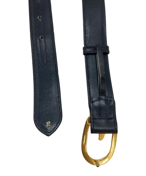 GUCCI（グッチ）GUCCI (グッチ) ホースGバックルレザーベルト ネイビー サイズ:実寸参照の古着・服飾アイテム