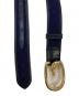 GUCCI (グッチ) ホースGバックルレザーベルト ネイビー サイズ:実寸参照：9000円