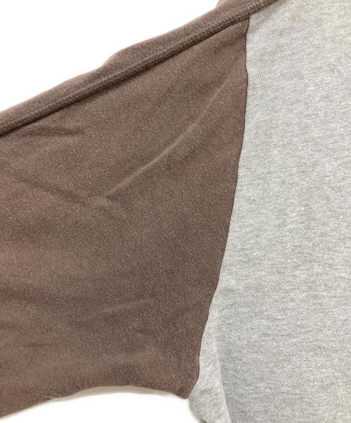 DRIES VAN NOTEN（ドリスヴァンノッテン）DRIES VAN NOTEN (ドリスヴァンノッテン) ラグランスウェット グレー×ブラウン サイズ:SIZE Mの古着・服飾アイテム