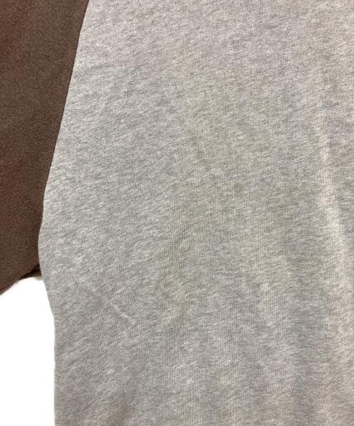 DRIES VAN NOTEN（ドリスヴァンノッテン）DRIES VAN NOTEN (ドリスヴァンノッテン) ラグランスウェット グレー×ブラウン サイズ:SIZE Mの古着・服飾アイテム