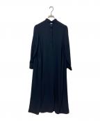 Graphpaperグラフペーパー）の古着「Satin Band Collar Dress C.GRAY GL253-60095B」｜ネイビー