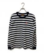 HUMAN MADEヒューマンメイド）の古着「STRIPED L/S T-SHIRT HM31CS027　HM31CS027」｜ホワイト×ネイビー