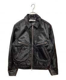 NO MAINTENANCE（ノーメンテナンス）の古着「Aero Cow Fur Leather Jacket」｜ブラック