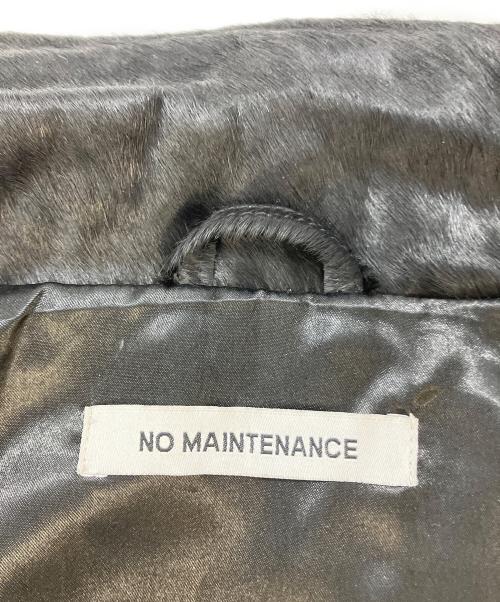 NO MAINTENANCE（ノーメンテナンス）NO MAINTENANCE (ノーメンテナンス) Aero Cow Fur Leather Jacket ブラック サイズ:SIZE Mの古着・服飾アイテム