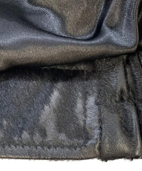 NO MAINTENANCE（ノーメンテナンス）NO MAINTENANCE (ノーメンテナンス) Aero Cow Fur Leather Jacket ブラック サイズ:SIZE Mの古着・服飾アイテム