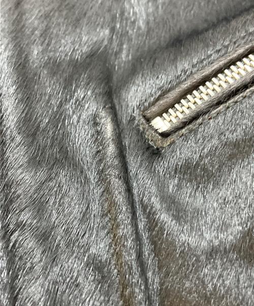 NO MAINTENANCE（ノーメンテナンス）NO MAINTENANCE (ノーメンテナンス) Aero Cow Fur Leather Jacket ブラック サイズ:SIZE Mの古着・服飾アイテム