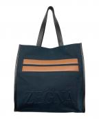 ZEGNAゼニア）の古着「COTTON AND LEATHER TOTE BAG」｜ネイビー