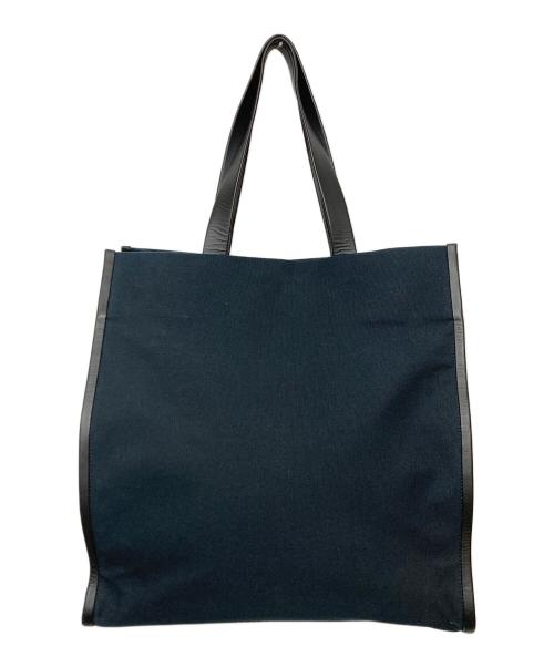 ZEGNA（ゼニア）ZEGNA (ゼニア) COTTON AND LEATHER TOTE BAG ネイビー サイズ:実寸参照の古着・服飾アイテム