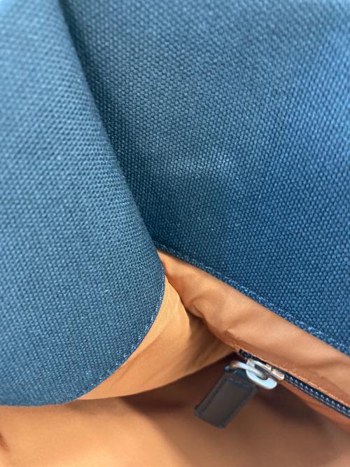 ZEGNA（ゼニア）ZEGNA (ゼニア) COTTON AND LEATHER TOTE BAG ネイビー サイズ:実寸参照の古着・服飾アイテム