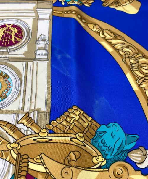 HERMES（エルメス）HERMES (エルメス) シルクスカーフ ブルー サイズ:実寸サイズをご参照くださいの古着・服飾アイテム