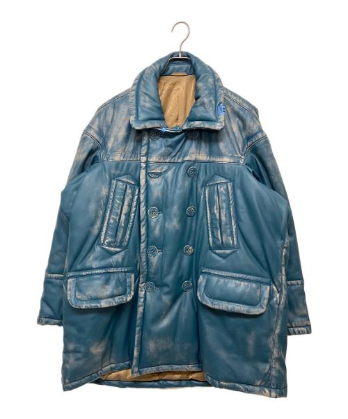 Maison MIHARA YASUHIRO（メゾン ミハラ ヤスヒロ）Maison MIHARA YASUHIRO (メゾン ミハラ ヤスヒロ) Synthetic Leather Padded Coat / シンセティックレザー パディッドコート　A11CT012 ブルー サイズ:SIZE44の古着・服飾アイテム