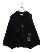 AMBUSHアンブッシュ）の古着「FELTED KNIT ZIP CARDIGAN　12115082」｜ブラック