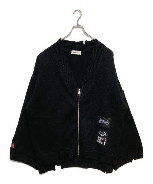 AMBUSH（アンブッシュ）AMBUSH (アンブッシュ) FELTED KNIT ZIP CARDIGAN　12115082 ブラック サイズ:SIZE XSの古着・服飾アイテム