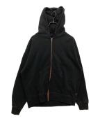 WIND AND SEAウィンダンシー）の古着「「ZOZO限定」SULFUR DYEING LOGO ZIP SWEATSHIRT　WDS-O-SDB-26-Q2-CS-05」｜ブラック