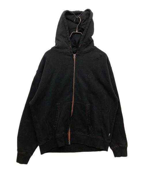 WIND AND SEA（ウィンダンシー）WIND AND SEA (ウィンダンシー) 「ZOZO限定」SULFUR DYEING LOGO ZIP SWEATSHIRT　WDS-O-SDB-26-Q2-CS-05 ブラック サイズ:SIZE Lの古着・服飾アイテム