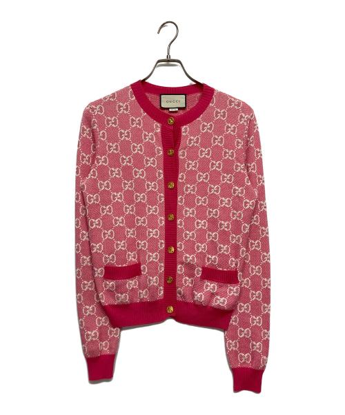 GUCCI（グッチ）GUCCI (グッチ) ニットカーディガン 629452 XKBHQ ピンク サイズ:SIZE Sの古着・服飾アイテム