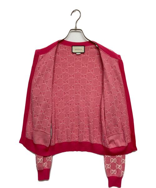 GUCCI（グッチ）GUCCI (グッチ) ニットカーディガン 629452 XKBHQ ピンク サイズ:SIZE Sの古着・服飾アイテム