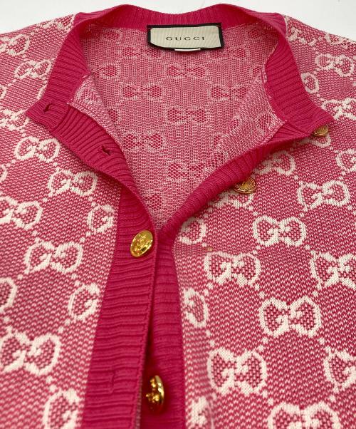 GUCCI（グッチ）GUCCI (グッチ) ニットカーディガン 629452 XKBHQ ピンク サイズ:SIZE Sの古着・服飾アイテム