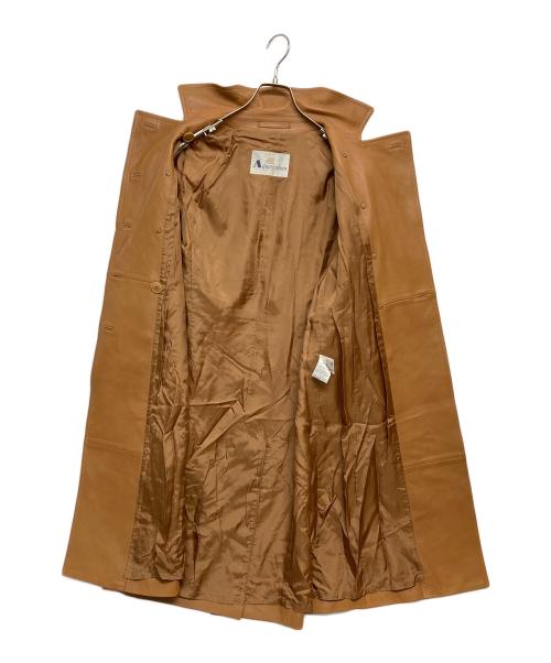Aquascutum（アクアスキュータム）Aquascutum (アクアスキュータム) レザートレンチコート ベージュ サイズ:実寸参照の古着・服飾アイテム