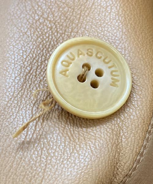 Aquascutum（アクアスキュータム）Aquascutum (アクアスキュータム) レザートレンチコート ベージュ サイズ:実寸参照の古着・服飾アイテム