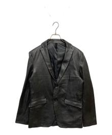 MONSIEUR NICOLE（ムッシュニコル）の古着「シープレザー テーラードジャケット　3462-3500」｜ブラック