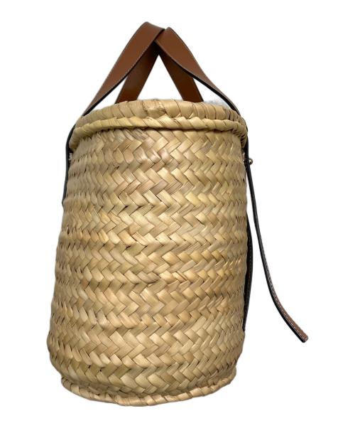 LOEWE（ロエベ）LOEWE (ロエベ) CLASSIC BASKET MEDIUM/バスケットバッグ（ヤシの葉&カーフ） ミディアムサイズ ベージュ サイズ:実寸参照の古着・服飾アイテム