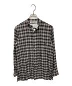 DAIRIKUダイリク）の古着「Ribbon Tie Check Shirt Black 23AW S-6」｜グレー