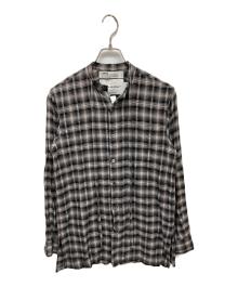 DAIRIKU（ダイリク）の古着「Ribbon Tie Check Shirt Black 23AW S-6」｜グレー