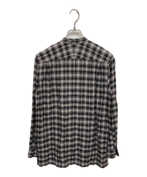 DAIRIKU（ダイリク）DAIRIKU (ダイリク) Ribbon Tie Check Shirt Black 23AW S-6 グレー サイズ:S 未使用品の古着・服飾アイテム
