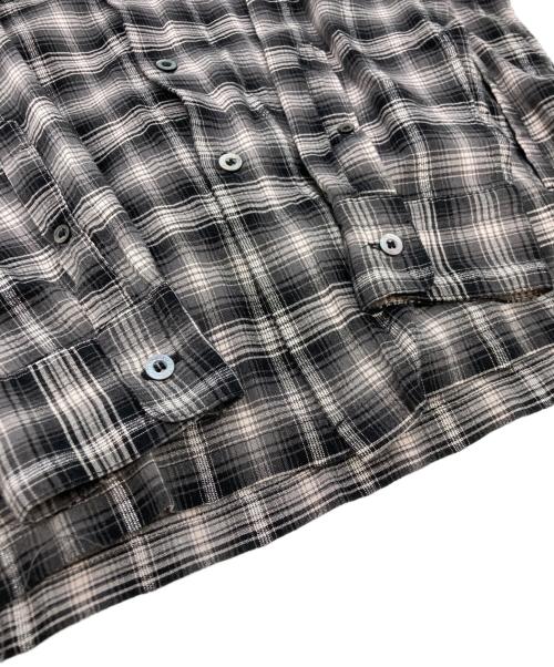 DAIRIKU（ダイリク）DAIRIKU (ダイリク) Ribbon Tie Check Shirt Black 23AW S-6 グレー サイズ:S 未使用品の古着・服飾アイテム