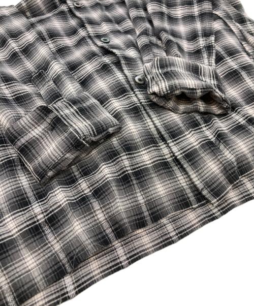 DAIRIKU（ダイリク）DAIRIKU (ダイリク) Ribbon Tie Check Shirt Black 23AW S-6 グレー サイズ:S 未使用品の古着・服飾アイテム